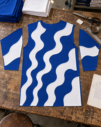 Waveform Tee — Saturated Blue