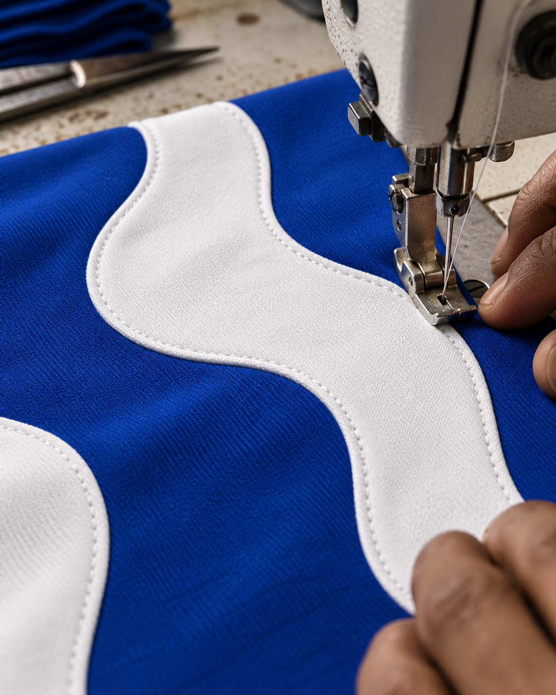 Waveform Tee — Saturated Blue