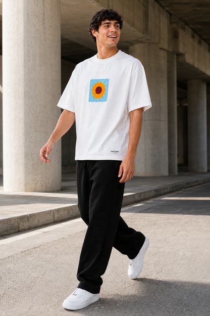Patchwork Tee — Sky Bloom