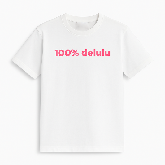 White Delulu Tee