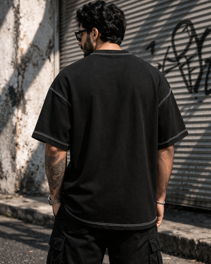 Engineered Stitch Tee Black