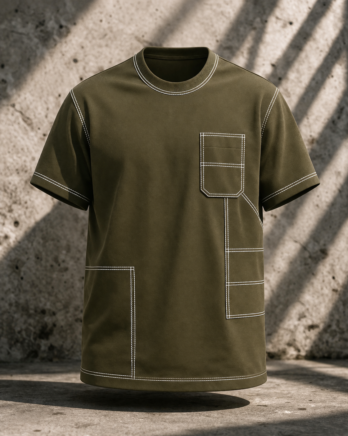 Engineered Stitch Tee Olive