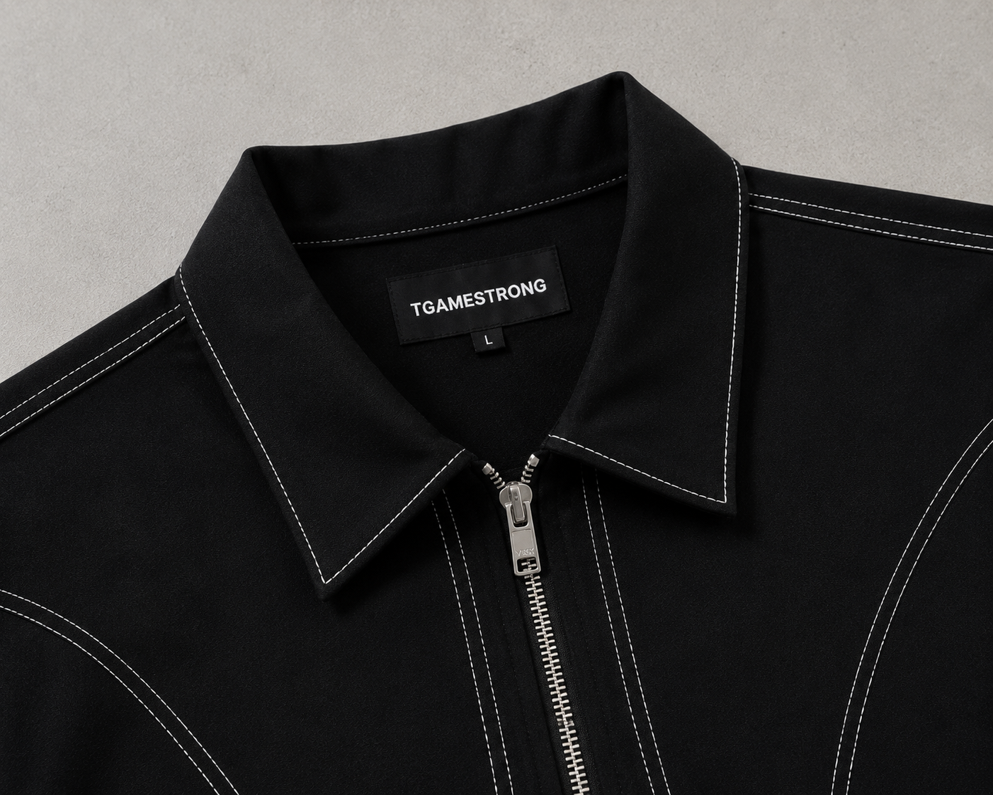 Studio Contour Zip Shirt — Black