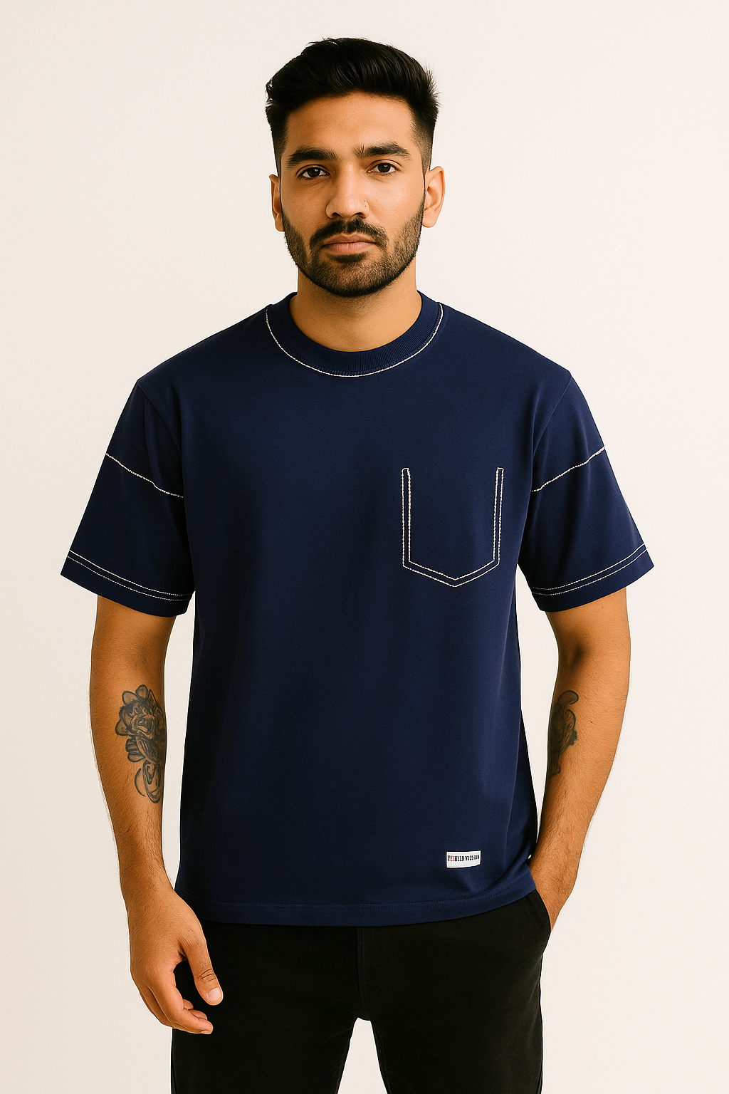Navy Pocket Detailed Tee