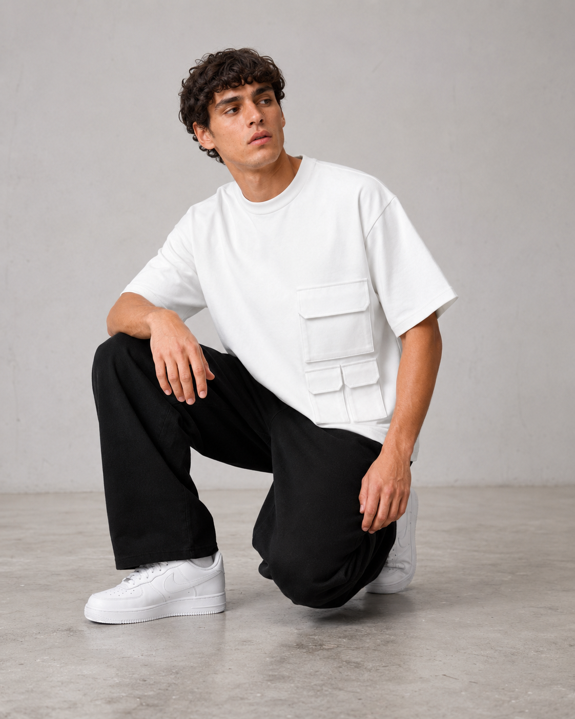 UTILITY BLOCK TEE White