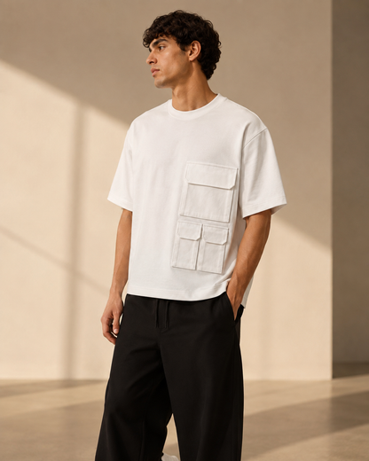 UTILITY BLOCK TEE White