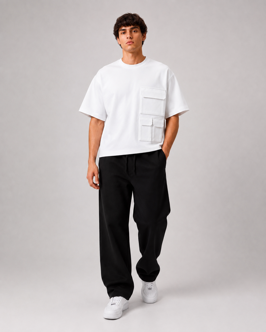 UTILITY BLOCK TEE White