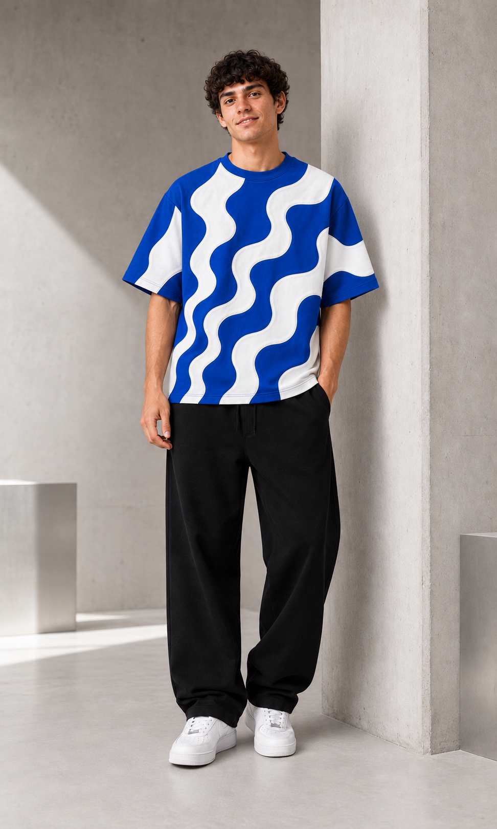 Waveform Tee — Saturated Blue