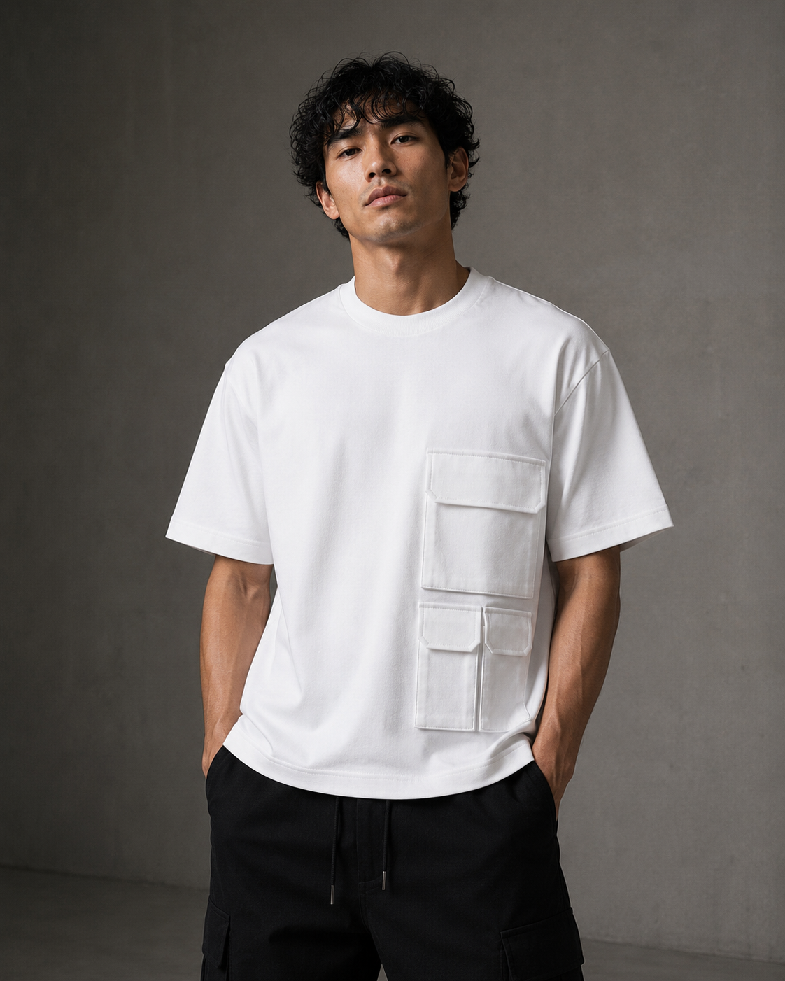 UTILITY BLOCK TEE White