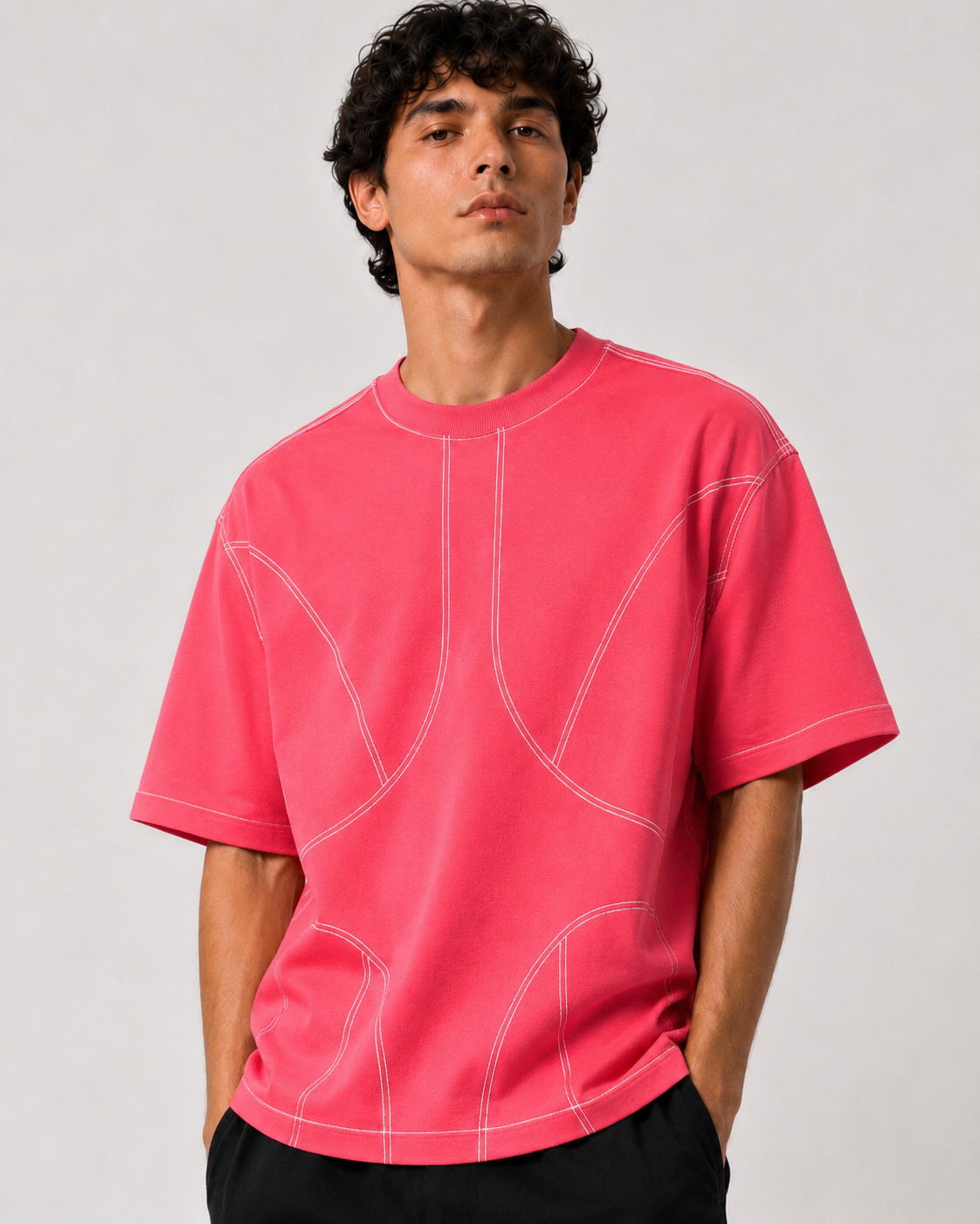 Studio Contour Tee — Bright Pink
