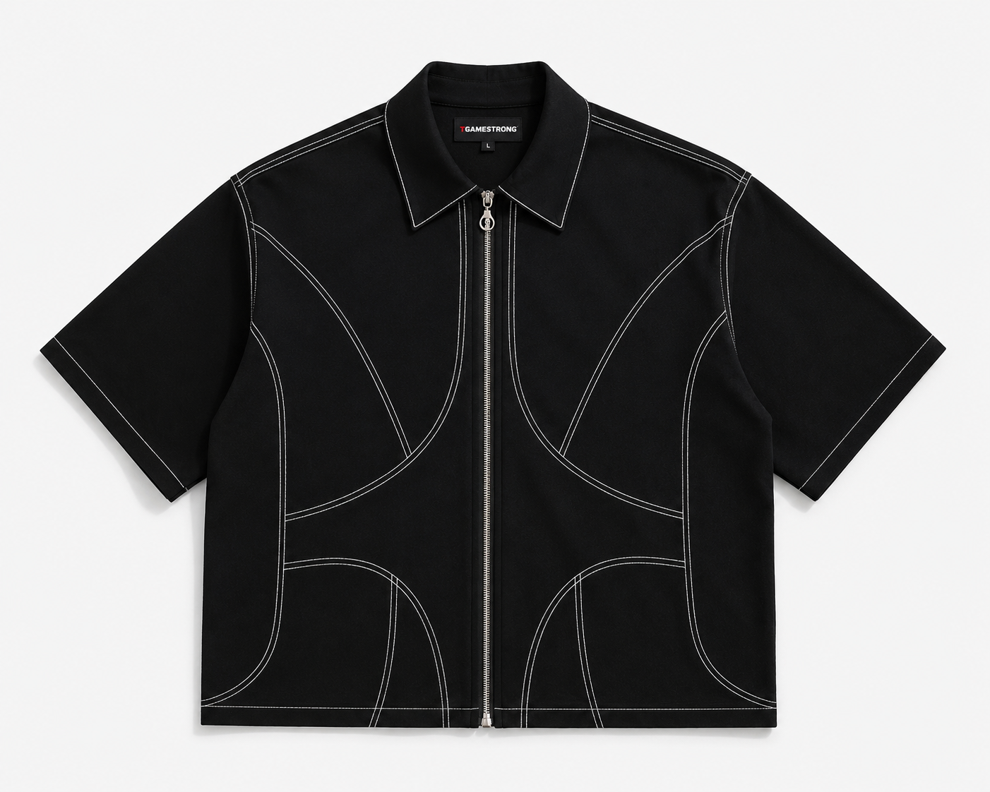 Studio Contour Zip Shirt — Black