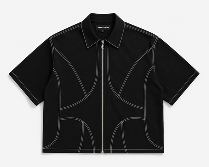 Studio Contour Zip Shirt — Black