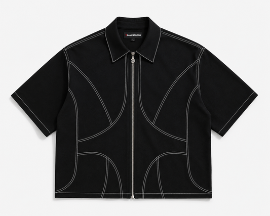 Studio Contour Zip Shirt — Black