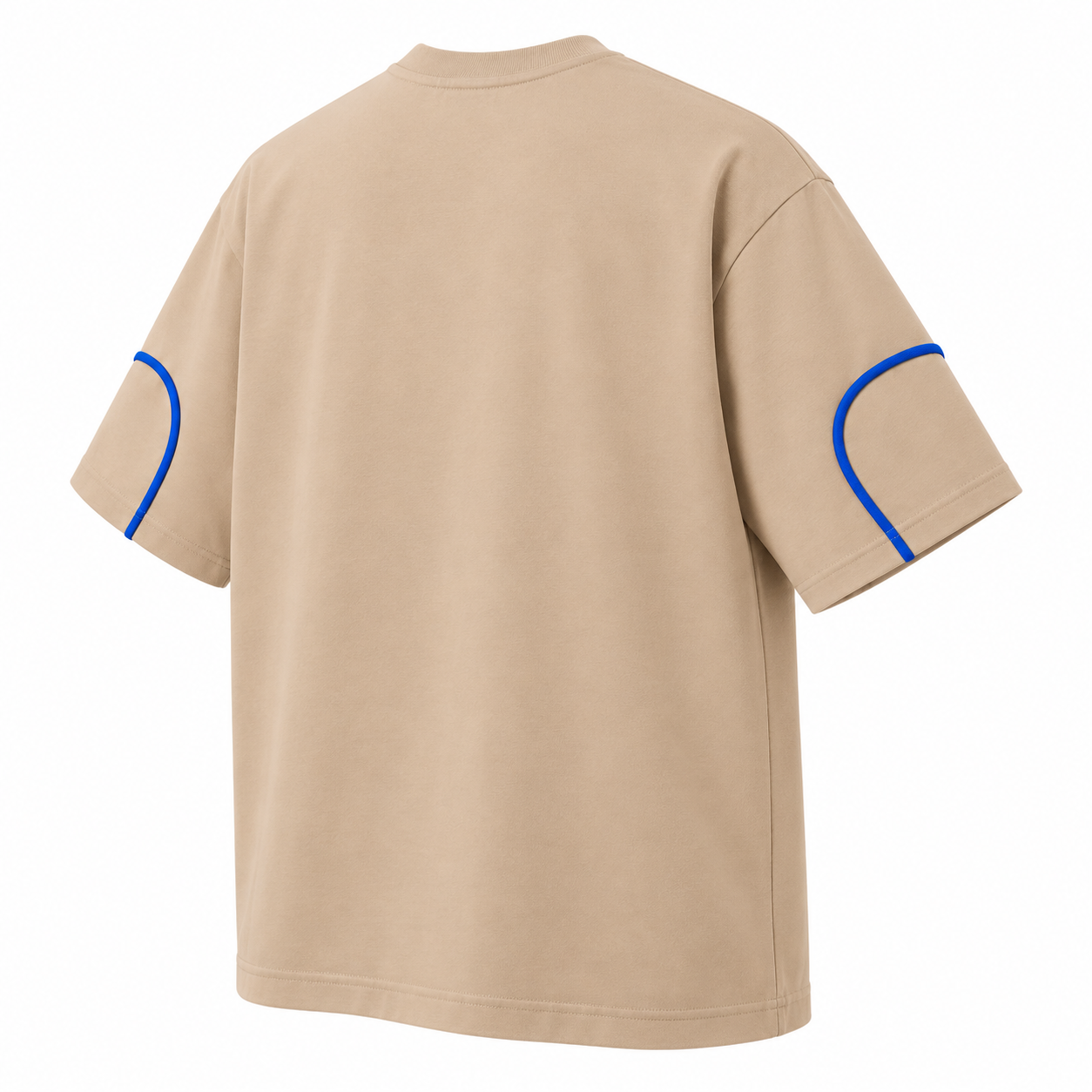Line Theory Tee — Sand / Royal Blue
