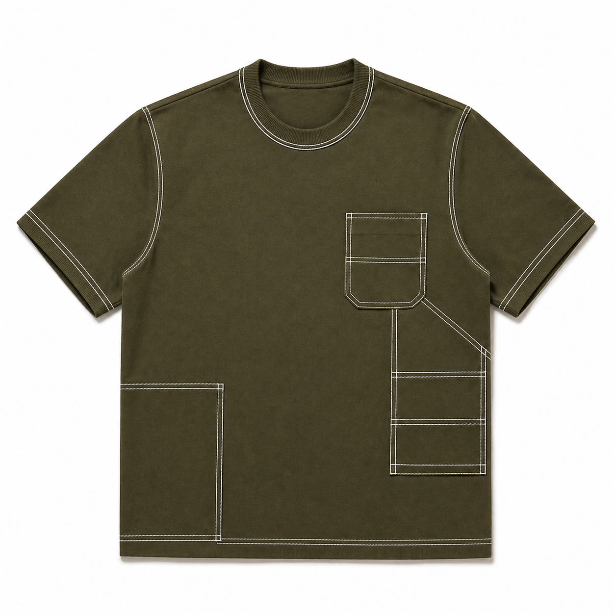 Engineered Stitch Tee Olive