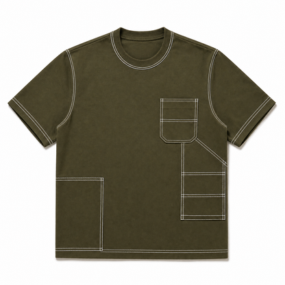 Engineered Stitch Tee Olive