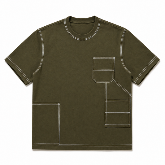 Engineered Stitch Tee Olive