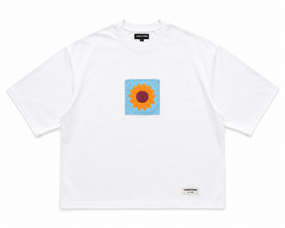 Patchwork Tee — Sky Bloom