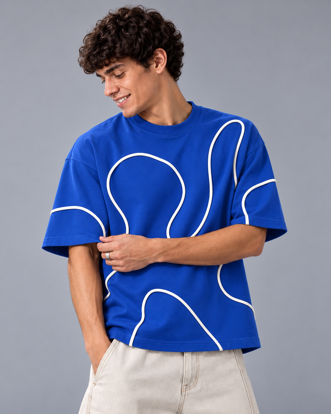 Line Theory Tee — Saturated Blue