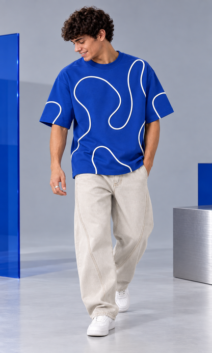 Line Theory Tee — Saturated Blue