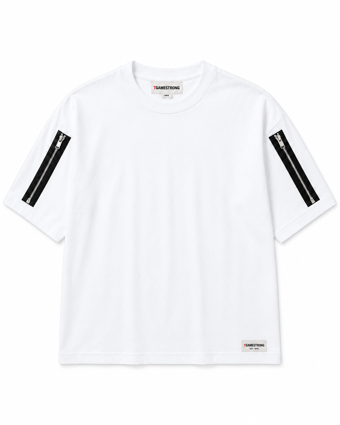 Twin Zip Tee — White