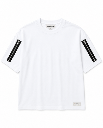 Twin Zip Tee — White