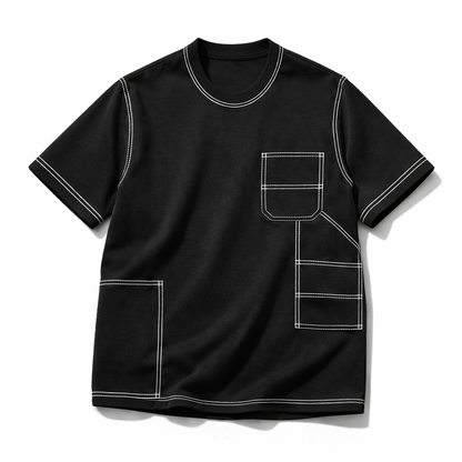 Engineered Stitch Tee Black