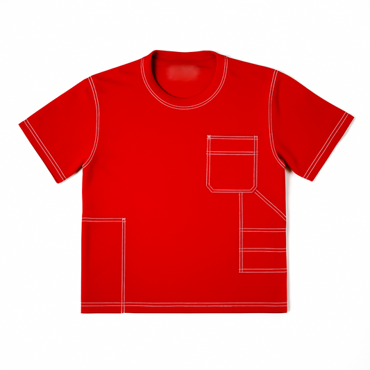 Red Super Detailed Tee