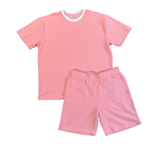 Baby Pink Ribbed Set