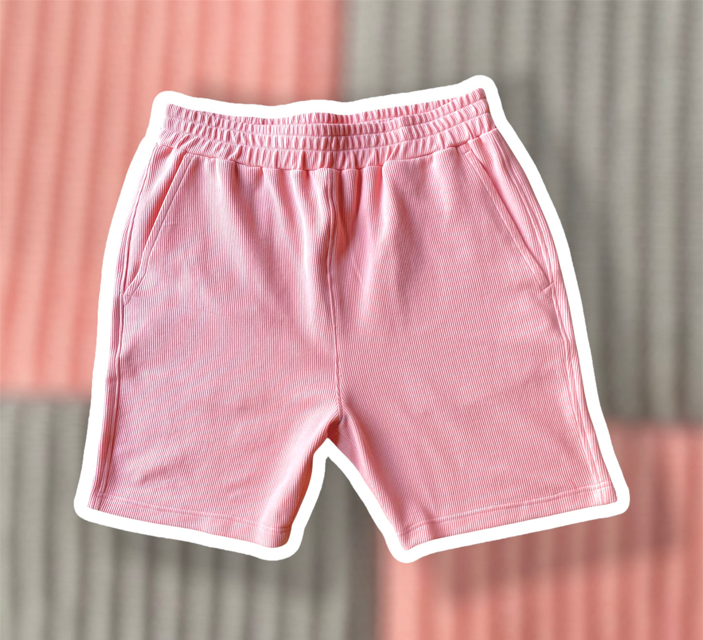 Pink Ribbed shorts